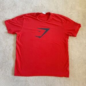 Gymshark Sharkhead Infill T-Shirt Men XL Red Orange Short Sleeve Stretch✅